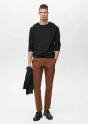 Mango Man Stretch Fabric Slim-fit Trousers With Drawstring Burnt Orange