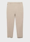 Mango Man Stretch Fabric Slim-fit Trousers With Drawstring Sand In Sand