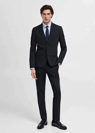 Mango Man Stretch Fabric Super Slim-fit Suit Trousers Dark Navy