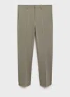 Mango Man Stretch Fabric Super Slim-fit Suit Trousers Green