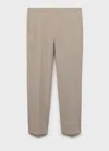Mango Man Stretch Fabric Super Slim-fit Suit Trousers Sand