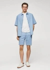 Mango Man Bermuda Shorts Medium Blue In Medium Blue