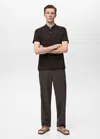 Mango Man Structured Relaxed-fit T-shirt Chocolate In Chocolate