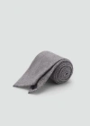 Mango Man Structured Wool Tie Grey In Grey