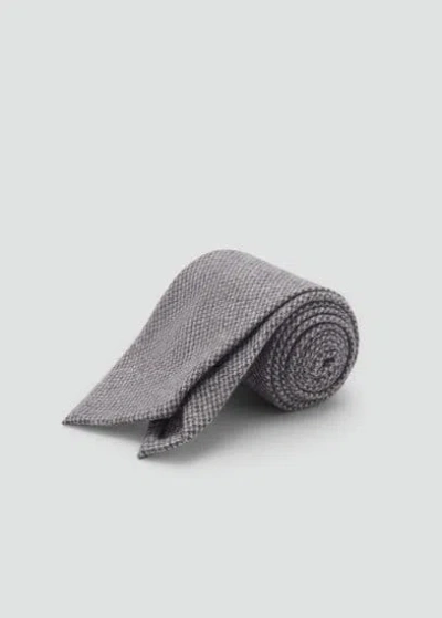 Mango Man Structured Wool Tie Grey