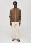 Mango Man Suede-effect Bomber Jacket Beige