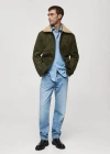 MANGO MAN DOUBLE-FACE JACKET WITH FLEECE LINING KHAKI