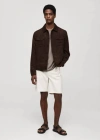 Mango Man Suede-effect Jacket With Pockets Chocolate