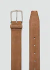 Mango Man Suede Leather Belt Medium Brown