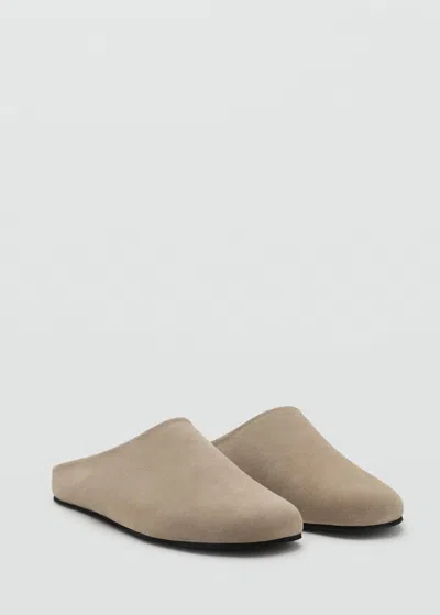 Mango Man Sabots Cuir Suède Sable - Homme - 41 -