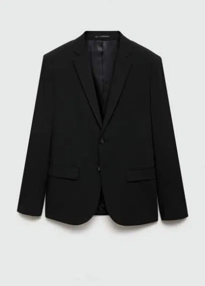 Mango Man Super Slim-fit Suit Jacket In Stretch Fabric Black