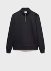 Mango Man Regular-fit Cotton Sweatshirt With Zip Navy