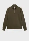 Mango Man Regular-fit Cotton Sweatshirt With Zip Olive Green