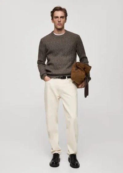 Mango Man Sweater Mink Grey