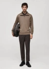 Mango Man Sweatshirt Zipper Anti-odor Technology Mink Grey