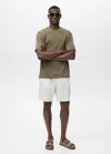 Mango Man 100% Cotton Relaxed-fit T-shirt Khaki