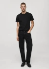 Mango Man T-shirt 100 % Coton Slim-fit Noir - Homme - Xxl -