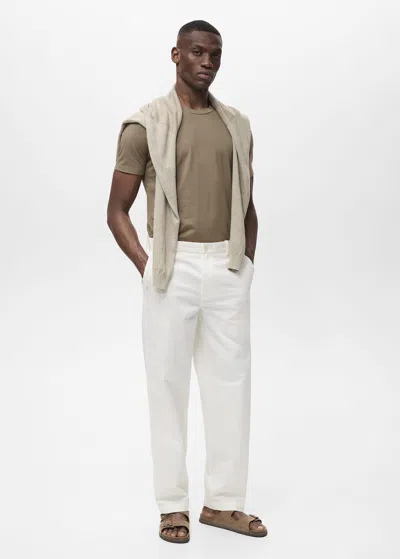 Mango Man Stretch Cotton T-shirt Mink Grey