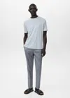 Mango Man T-shirt Lin Slim-fit Vert D´eau - Homme - Xxl -
