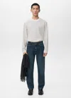 Mango Man Striped Long Sleeves T-shirt Ecru In Animal Print