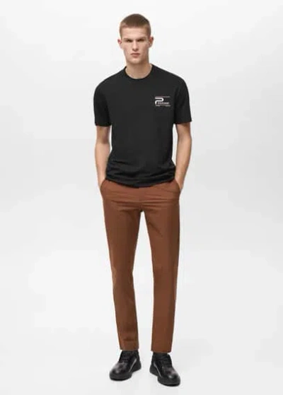 Mango Man T-shirt Noir - Homme - Xs -
