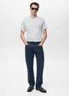 Mango Man 100% Cotton Slim-fit T-shirt Blue