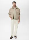 Mango Man T-shirt Slim-fit 100 % Coton Sable - Homme - Xxl -