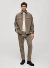 Mango Man Technical Fabric Quilted Anorak Mink Grey In Mink Grey