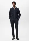 Mango Man Technical Waterproof Jacket Navy In Blue