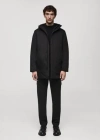 Mango Man Thermore Waterproof Quilted Parka With Thermore Padding Charcoal In Charcoal