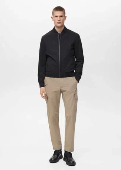 Mango Man Thermoregulating Comfort Stretch Cargo Trousers Medium Brown