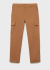 Mango Man Thermoregulating Comfort Stretch Cargo Trousers Tobacco Brown In Tobacco Brown