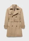 Mango Man Water-repellent Belted Trench Coat In Sand