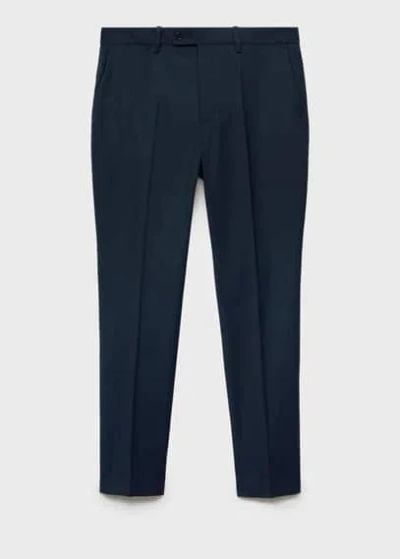 Mango Man Trousers Dark Navy