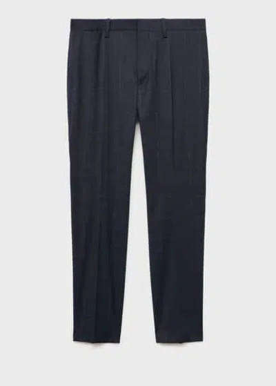 Mango Man Trousers Dark Navy