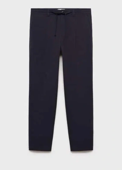 Mango Man Trousers Night Blue