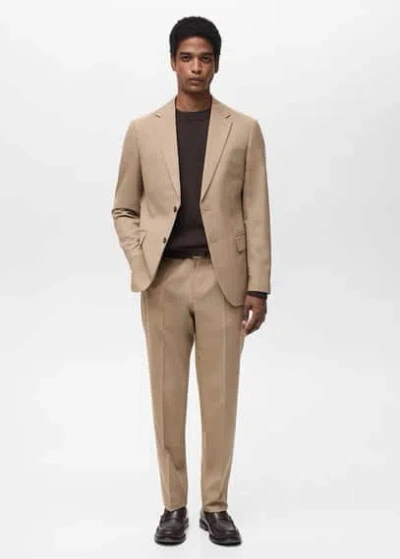 Mango Man Veste Beige - Homme - 56 -