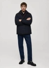 Mango Man Two-tone Reversible Quilted Jacket Dark Navy In Bleu Marine Foncé