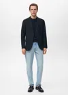 Mango Man Verner Slim-fit Cotton Jacket Navy