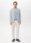 Mango Man Verner Slim-fit Cotton Jacket Sky Blue