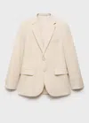 Mango Man Milan Slim-fit Suit Jacket Ecru In Écru