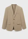 Mango Man Veste Costume Milán Slim-fit Gris Vison - Homme - 52 -