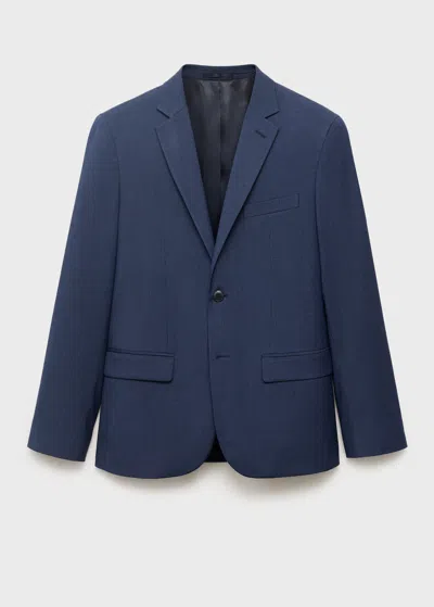 Mango Man Super Slim-fit Suit Jacket In Stretch Fabric Ink Blue