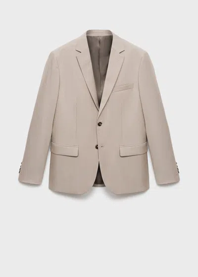 Mango Man Veste Costume París Super Slim-fit Sable - Homme - 54 -  In Brown