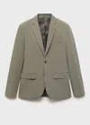 Mango Man Super Slim-fit Suit Jacket In Stretch Fabric Green