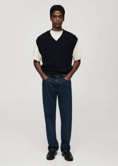 Mango Man Waistcoat Dark Navy