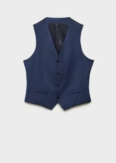 Mango Man Waistcoat Ink Blue