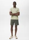 Mango Man Water-repellent Coolmax Bermuda Shorts In Vert Moyen