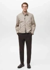 Mango Man Water-repellent Cotton Jacket Ice Grey