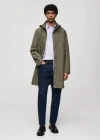 Mango Man Water-repellent Hooded Parka Khaki In Khaki